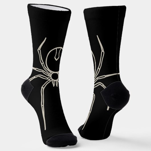 Spider - Bat Black en Bone White Sokken (Gebogen)