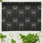 Spider - Bat Black en Bone White Theedoek (Gevouwen)