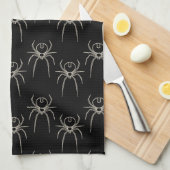 Spider - Bat Black en Bone White Theedoek (Quarter Fold)