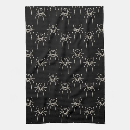 Spider - Bat Black en Bone White Theedoek (Verticaal)