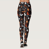 Spider Bat Kat Web Trick Ghost Spooky Halloween Leggings (Achterkant)