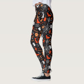 Spider Bat Kat Web Trick Ghost Spooky Halloween Leggings (Links)