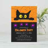Spider Black Cat kostuum Halloween Party Kaart (Staand voorkant)