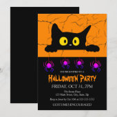 Spider Black Cat kostuum Halloween Party Kaart (Voorkant / Achterkant)