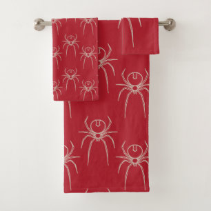 Spider - Bloed rood en bot wit Bad Handdoek
