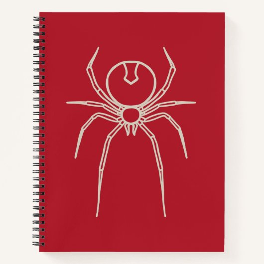 Spider - Bloed rood en bot wit Notitieboek (Voorkant)