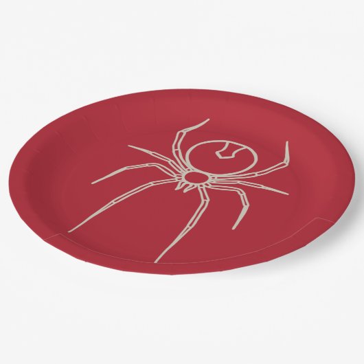 Spider - Bloed rood en bot wit Papieren Bordje (Gekanteld)