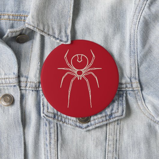 Spider - Bloed rood en bot wit Ronde Button 4,0 Cm (In situ)