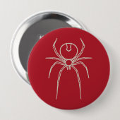 Spider - Bloed rood en bot wit Ronde Button 4,0 Cm (Voorkant /achterkant)