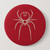 Spider - Bloed rood en bot wit Ronde Button 4,0 Cm (Voorkant)