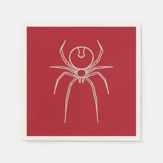 Spider - Bloed rood en bot wit Servet (Voorkant)