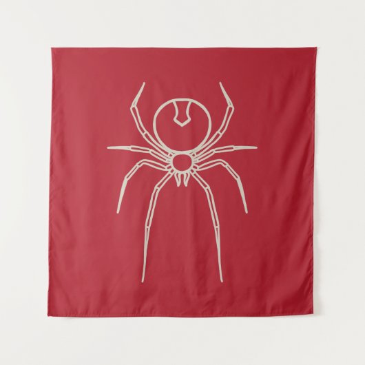 Spider - Bloed rood en bot wit Wandkleed (Voorkant)