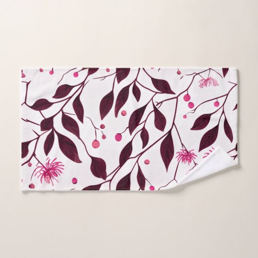 Spider Bloem Roze Knoppen & Bladeren Handdoek (Handdoek)