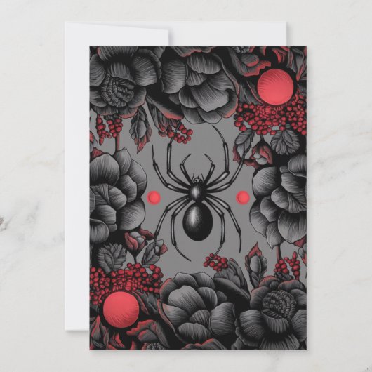 Spider Bloemen ontwerp Gotische stijl Bedankkaart (Voorkant)