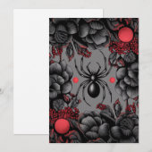 Spider Bloemen ontwerp Gotische stijl Bedankkaart (Voorkant / Achterkant)