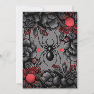 Spider Bloemen ontwerp Gotische stijl Bedankkaart
