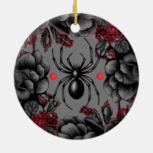 Spider Bloemen ontwerp Gotische stijl Keramisch Ornament (Achterkant)