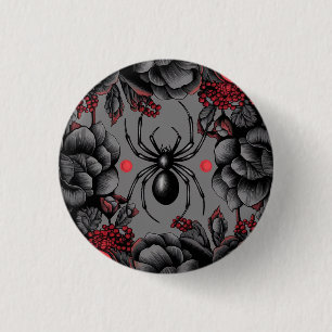 Spider Bloemen ontwerp Gotische stijl Ronde Button 3,2 Cm