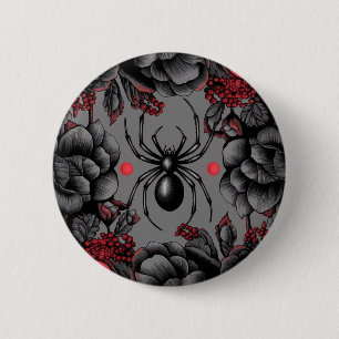 Spider Bloemen ontwerp Gotische stijl Ronde Button 5,7 Cm