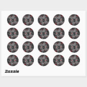 Spider Bloemen ontwerp Gotische stijl Ronde Sticker (Vel)