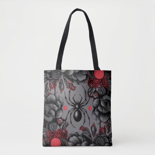 Spider Bloemen ontwerp Gotische stijl Tote Bag (Voorkant)