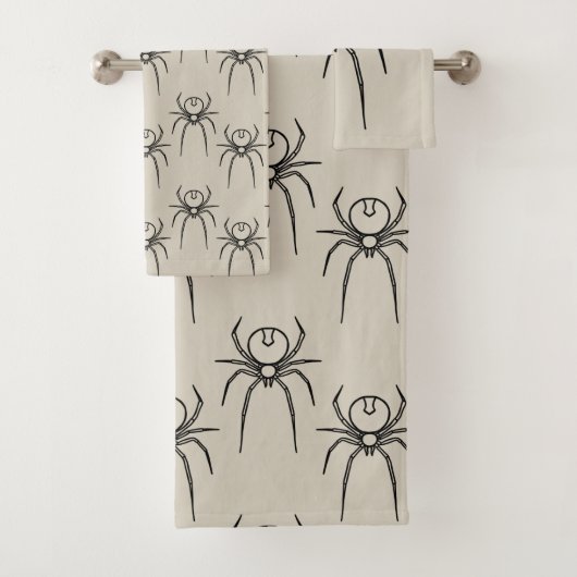 Spider - Bone White en Bat Black Bad Handdoek (Insitu)