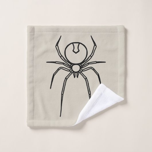 Spider - Bone White en Bat Black Bad Handdoek (Wasdoekje)