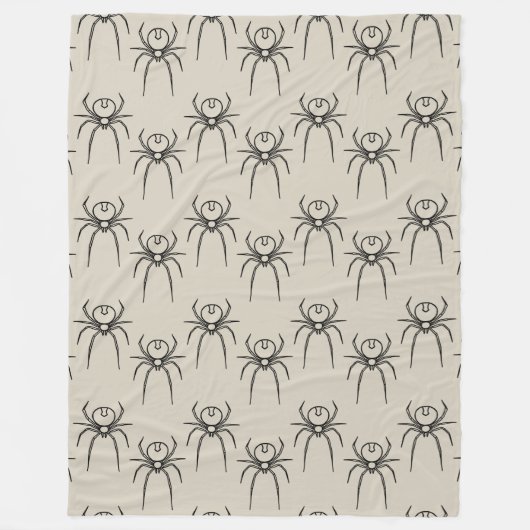 Spider - Bone White en Bat Black Fleece Deken (Voorkant)