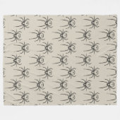 Spider - Bone White en Bat Black Fleece Deken (Voorkant (Horizontaal))