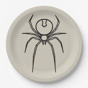 Spider - Bone White en Bat Black Papieren Bordje