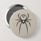 Spider - Bone White en Bat Black Ronde Button 4,0 Cm (Voorkant /achterkant)