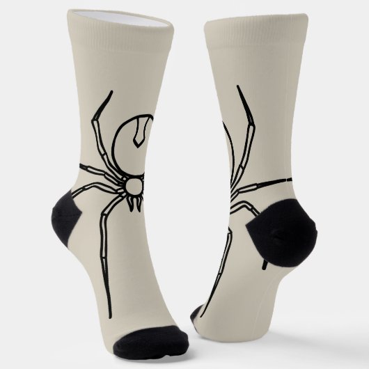 Spider - Bone White en Bat Black Sokken (Gebogen)