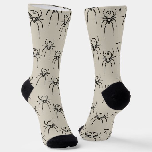 Spider - Bone White en Bat Black Sokken (Gebogen)