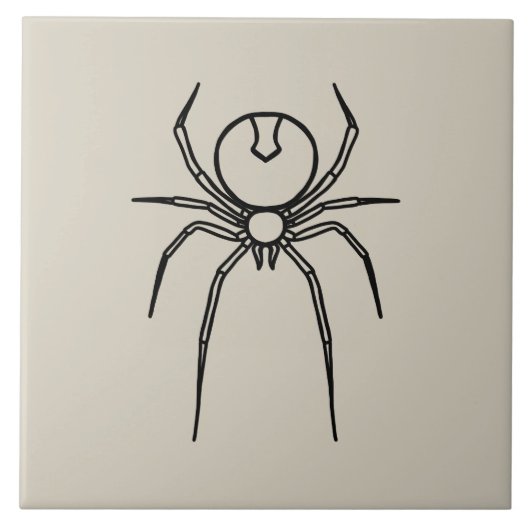 Spider - Bone White en Bat Black Tegeltje (Voorkant)