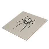 Spider - Bone White en Bat Black Tegeltje (Zijkant)