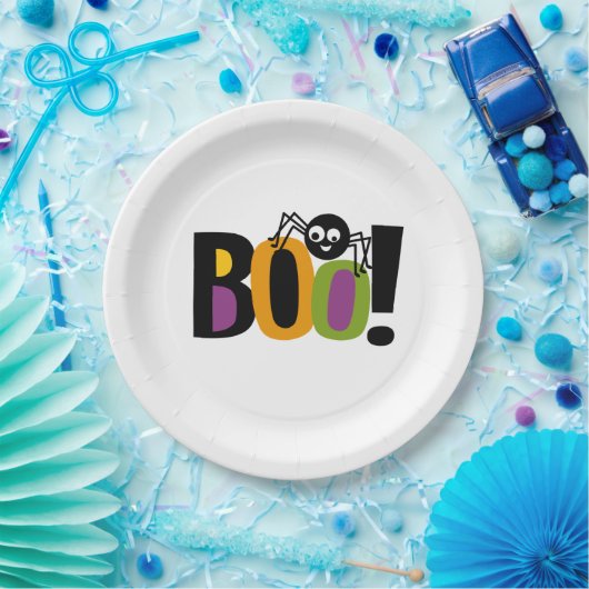 Spider BOO Halloween Papieren Bordje (Feest)