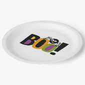 Spider BOO Halloween Papieren Bordje (Gekanteld)