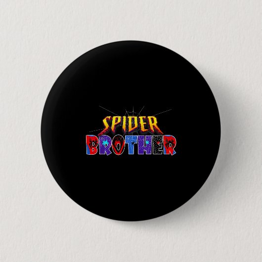 Spider Brother Shirt Verjaardag Familie Funny Hall Ronde Button 5,7 Cm (Voorkant)