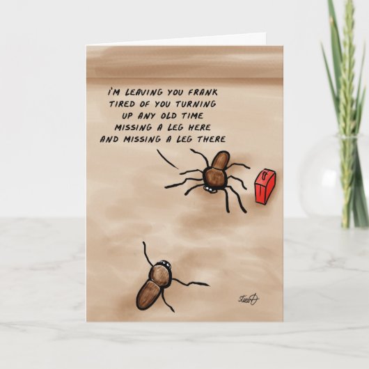 Spider Cartoon- Ik laat je achter Frank! Kaart (Voorkant)