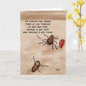 Spider Cartoon- Ik laat je achter Frank! Kaart (Gele Bloem)