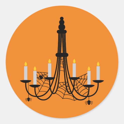 Spider chandelier Halloween gothic Ronde Sticker (Voorkant)