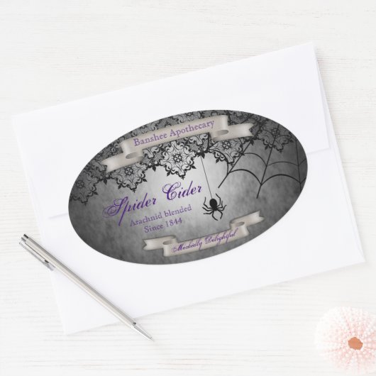  Spider Cider Halloween Fles Stickers (Envelop)