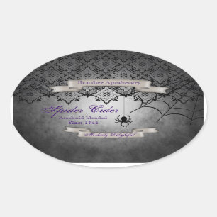 Spider Cider Halloween Fles Stickers