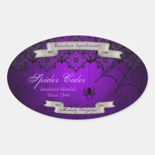 Spider Cider Halloween Fles Stickers