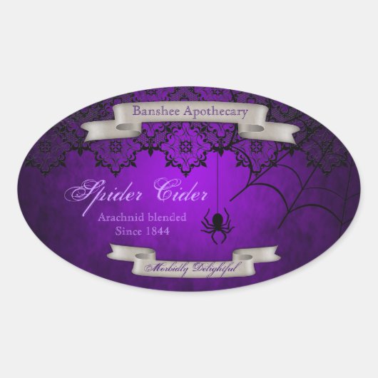 Spider Cider Halloween Fles Stickers (Voorkant)