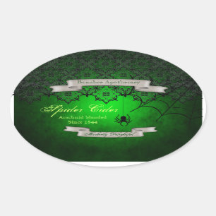 Spider Cider Halloween Fles Stickers