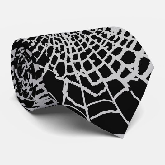 Spider Cobweb Halloween Stropdas (Opgerold)