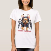 Spider Costume Frenchie Pup Halloween  T-shirt (Voorkant)