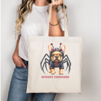 Spider Costume Frenchie Pup Halloween  Tote Bag