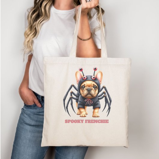 Spider Costume Frenchie Pup Halloween  Tote Bag